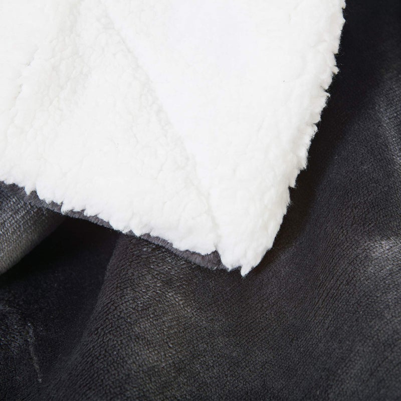 SOCHOW Sherpa Fleece Throw Blanket, Reversible Super Soft Luxurious Plush Blanket Throw Size, Dark Grey, 50"x60" - Image 4